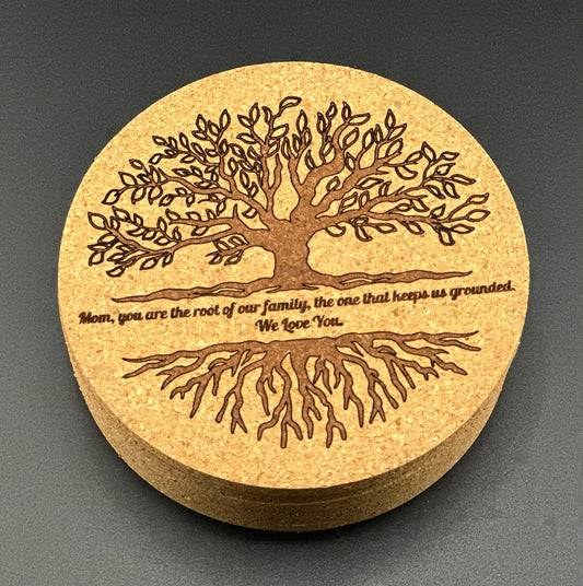 Set of 6 Cork Coasters for Mother's Day